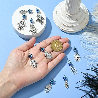 Evil Eyes Resin & Alloy Pendant PALLOY-YW029-1