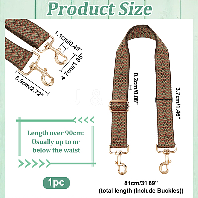 2Pcs 2 Colors Boho Style Polyester Webbing Bag Straps DIY-WR0003-37-1