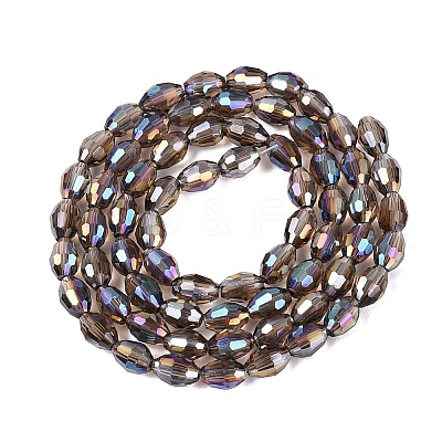 Electroplate Transparent Glass Beads Strands GL-N002-01A-A17-1