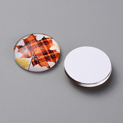 Autumn Theme Glass Cabochons GGLA-WH0002-006-1