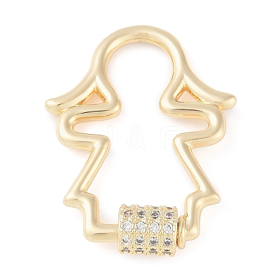 Rack Plating Brass Micro Pave Cubic Zirconia keychain Clasps KK-K374-03C-G-1