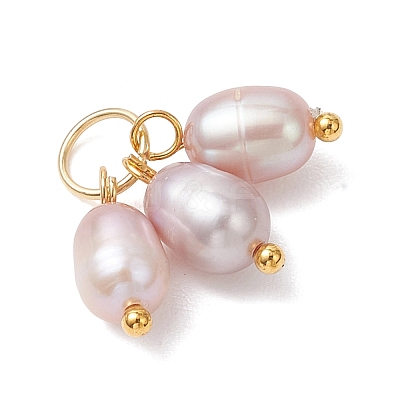 Natural Cultured Freshwater Pearl 3 Rice Charms PALLOY-JF05056-02-1