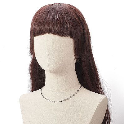 Non-Tarnish 304 Stainless Steel Heart Chain Necklace for Women NJEW-TA00061-1