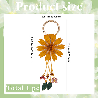 Leather and Alloy Keychain HJEW-WH20022-04B-04-1