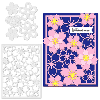 2Pcs 2 Styles Carbon Steel Cutting Dies Stencils DIY-WH0309-631-1