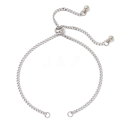 2.5MM 304 Stainless Steel Curb Chain Slider Bracelet Making AJEW-JB01455-1