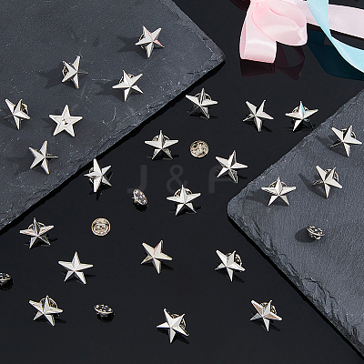 30Pcs Zinc Alloy Star Brooches FIND-FH0011-52P-1