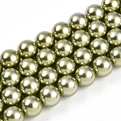 Baking Paint Pearlized Glass Pearl Bead Strands HY-N002-8mm-A07-1