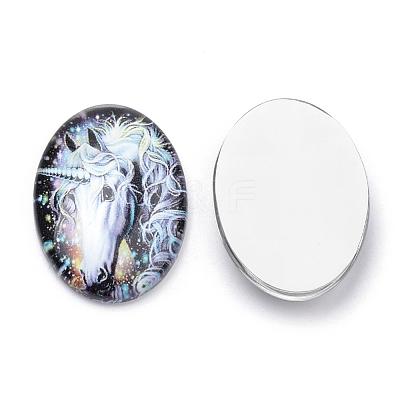 Flatback Glass Cabochons GGLA-S034-25x18-022-1