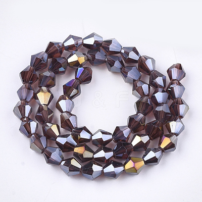 Electroplate Glass Beads Strands X-EGLA-Q118-6mm-B01-1