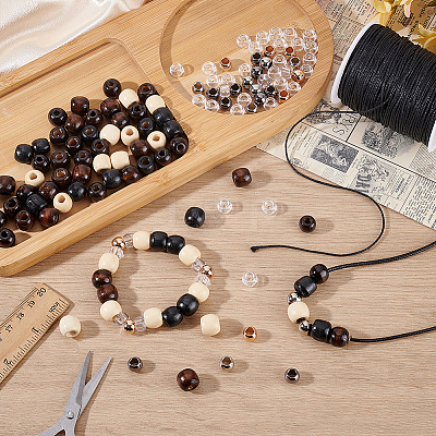 150Pcs 8 Styles Alloy & Wood & Plastic Beads FIND-PA0001-24-1