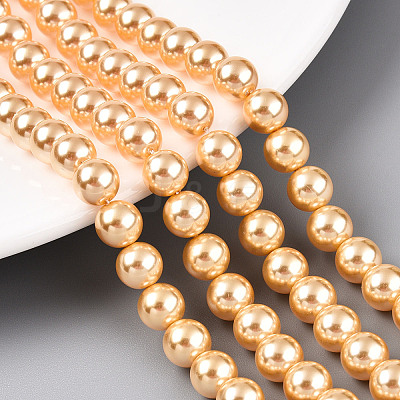 Glass Pearl Beads Strands HY-G002-01D-10-1