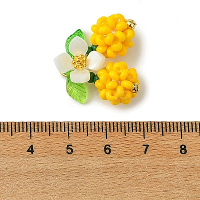Glass Seed Beaded Pendants PALLOY-MZ01338-02-1