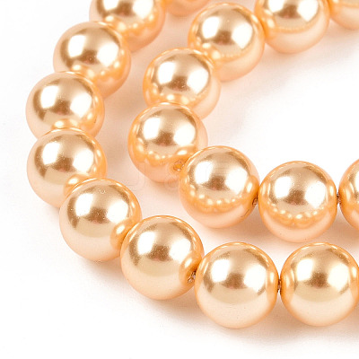 Glass Pearl Beads Strands HY-G002-01D-10-1