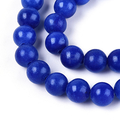 Dyed Natural Mashan Jade Round Beads Strands G-T139-6mm-67E-1