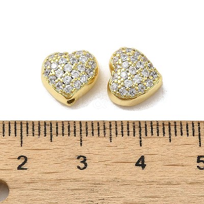 Valentine' s Day Brass Micro Pave Clear Cubic Zirconia Beads FIND-C045-03G-1