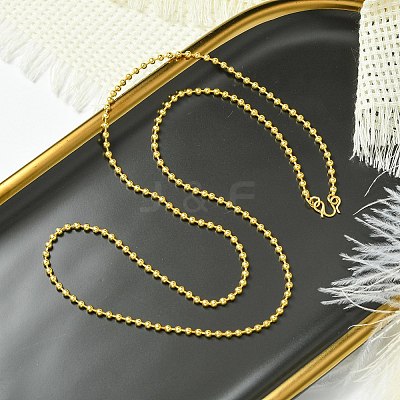 1.5mm Rack Plating Brass Ball Chain Necklaces for Women Men MAK-L044-63G-1