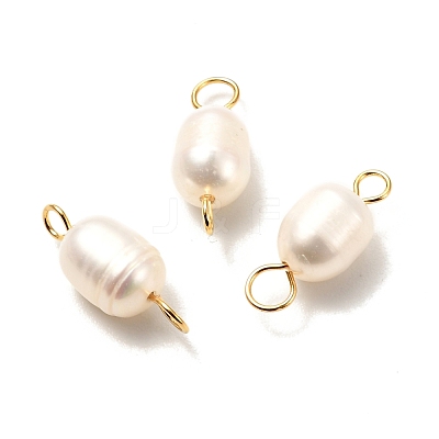 Natural Cultured Freshwater Pearl Beads Links Connectors PALLOY-JF00941-01-1