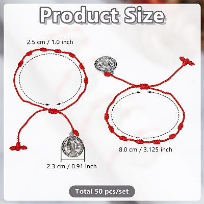50Pcs Nylon Bracelets BJEW-GO00003-1
