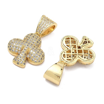 Brass Micro Pave Cubic Zirconia Pendants KK-P345-17G-06-1