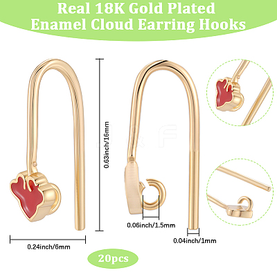 20Pcs Brass Earring Hooks KK-BBC0018-68-1