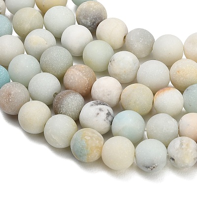 Natural Frosted Flower Amazonite Beads Strands GG-CBA6382-A04-8mm-02-1