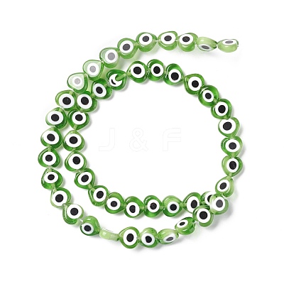 Handmade Evil Eye Lampwork Beads Strands LAMP-F023-B09-1