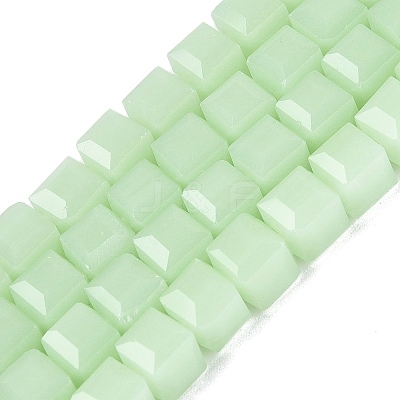 Imitation Jade Glass Beads Strands GLAA-R041-8x8mm-B04-1
