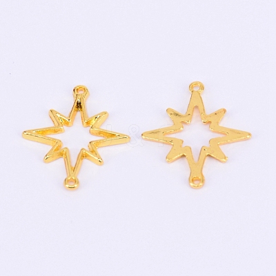 Alloy Open Back Bezel Pendants PALLOY-WH0071-24G-1