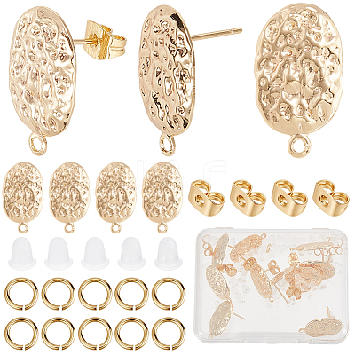 10Pcs Rack Plating Brass Stud Earring Findings KK-CN0003-34-1