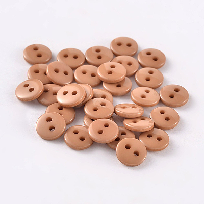 2-Hole Flat Round Resin Sewing Buttons for Costume Design BUTT-E119-28L-09-1
