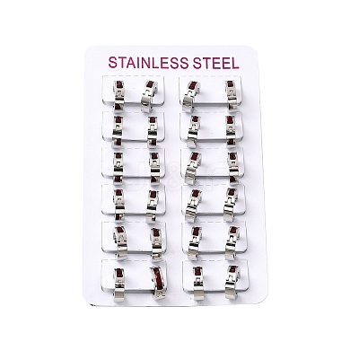 304 Stainless Steel Hoop Earrings EJEW-L302-02P-02-1