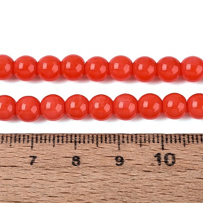 Opaque Solid Color Glass Beads Strands GLAA-T032-P6mm-19-1