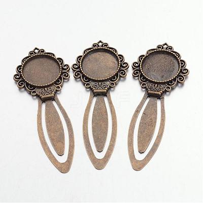 Tibetan Style Bookmark Cabochon Settings TIBE-S157-AB-NR-1