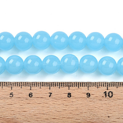 Imitation Jade Glass Beads Strands GLAA-T032-J10mm-04-1