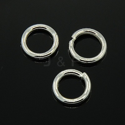 Silver Color Plated Alloy Open Jump Rings X-PALLOY-I035-8mm-S-1