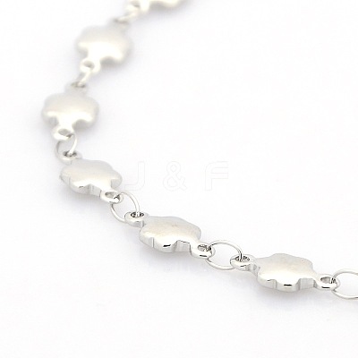 Tarnish Resistant Casual Style 304 Stainless Steel Flower Link Chain Bracelets STAS-O036-04P-1