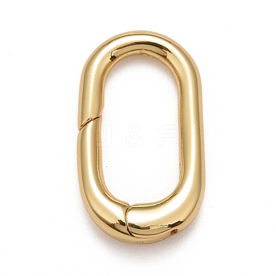 Rack Plating Brass Spring Gate Rings KK-M229-49G-1