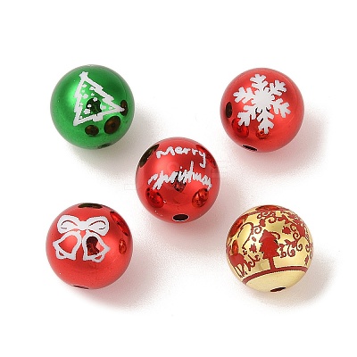 10Pcs UV Plating Colours Acrylic Beads OACR-S146-01I-1