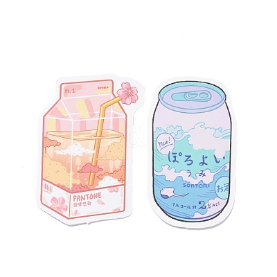 50Pcs Cartoon Drinking Bottle Paper Sticker Label Set DIY-G066-06-1