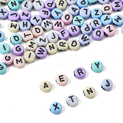 100G Flat Round Craft Style Opaque Acrylic Beads SACR-FS0001-34-1