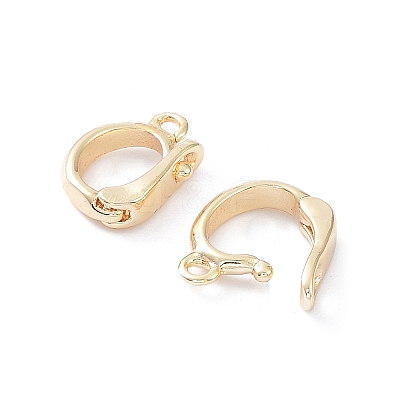 Rack Plating Brass Fold Over Clasps KK-A183-09G-1