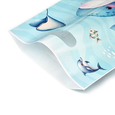 50Pcs 4 Styles Ocean Printed Plastic Gift Storage Tote Bags PL-CBAAD12-03-1