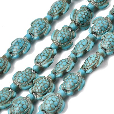 Synthetic Turquoise Beads Strands G-E456-35D-8x10mm-1