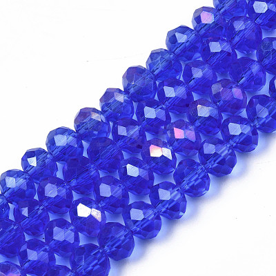 Electroplate Glass Beads Strands EGLA-A034-T6mm-B27-1