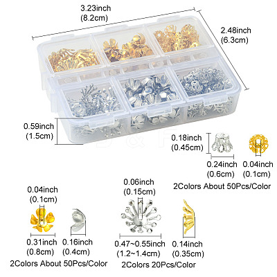 140Pcs Iron Bead Caps IFIN-FS0001-42-1