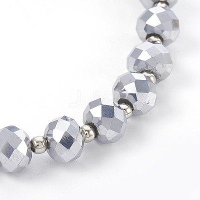 Electroplate Glass Stretch Bracelets BJEW-JB04017-01-1