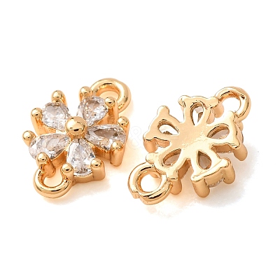 Brass Pave Clear Cubic Zirconia Connector Charms CU-CBAEC99-15G-1