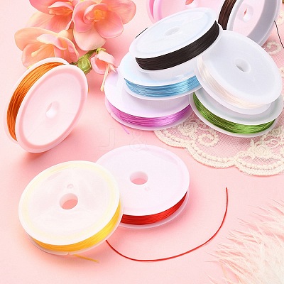 10 Rolls 10 Colors Flat Elastic Crystal String EW-YW0001-08-1