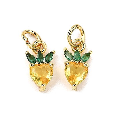 Brass Micro Pave Cubic Zirconia Charms ZIRC-H119-06G-01-1